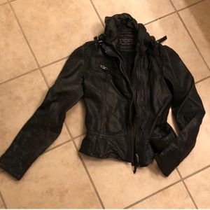 All Saints Genuine Leather Jacket Sz 2